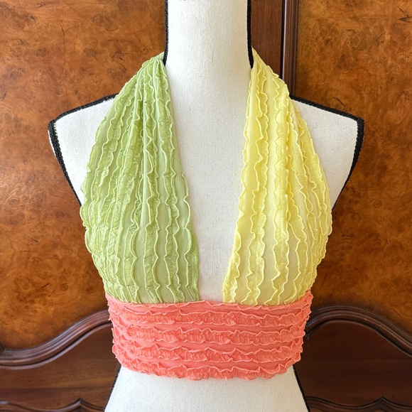 SHEIN Colorful Ruffled Halter Top - Picture 4 of 15